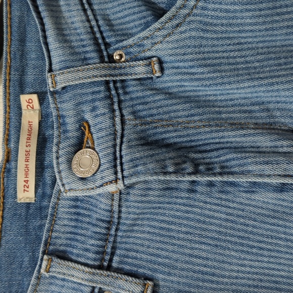 Blue Jeans - Levi Strauss 725 High Rise Straight- blue light stripe size 26 - Picture 2 of 9